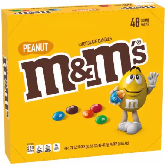 M&M Peanuts King Size 48ct 1.74oz