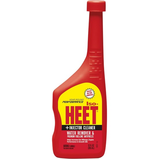 Heet Iso-Water Remover And Premium Fuel Line Antifreeze + Injector Cleaner 12 fl. oz. Red