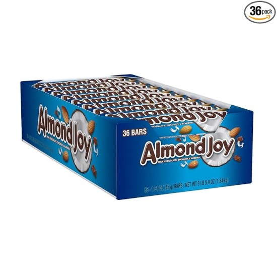 Almond Joy Coconut Chocolate Candy Bar 36ct