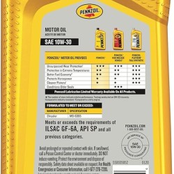 Pennzoil Conventional 10W-30 Motor Oil ( 1Quart Case of 6)