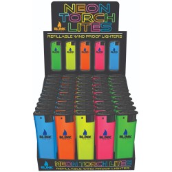 NEON TORCH LITES LIGHTERS 50CT