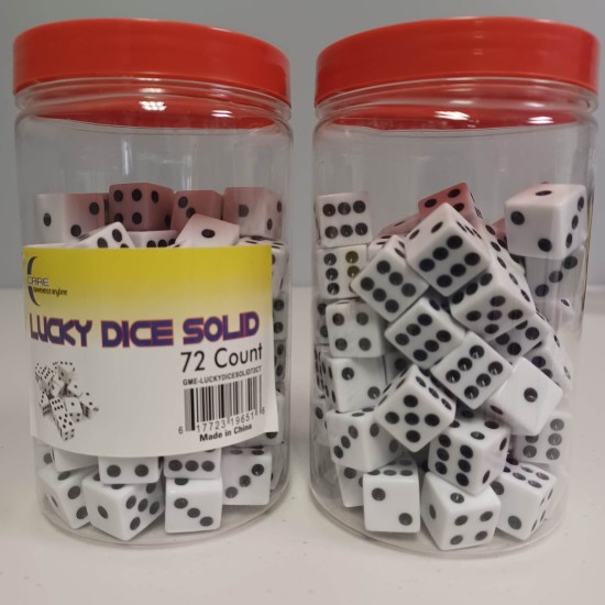 LUCKY DICE SOLID JAR 72CT