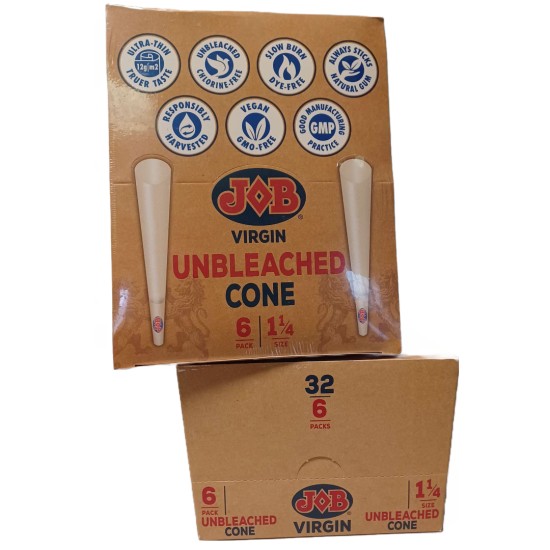 JOB VIRGIN UNBLEACHED CONE 1-1/4 6 PACK