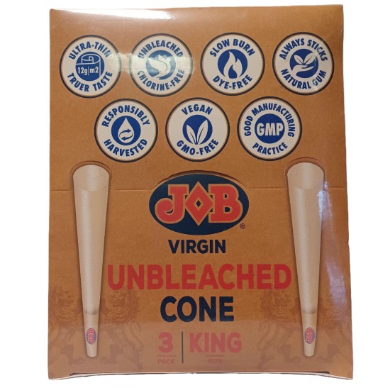 JOB VIRGIN UNBLEACHED CONE KING 3 PACK