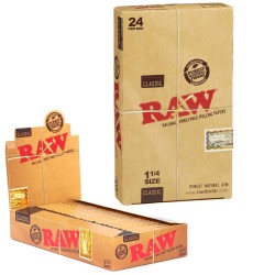 RAW CLASSIC ROLLING PAPERS 1-1/4 BOX OF 24