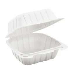 6"x6" PLASTIC HINGED CONTAINER HEAVY-DUTY PP601 250 CT