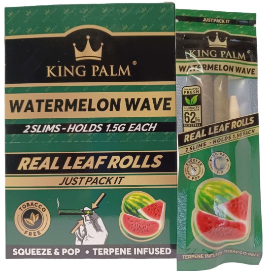 KING PALM WATERMELON WAVE 2 SLIM ROLLS 1.5G 20CT