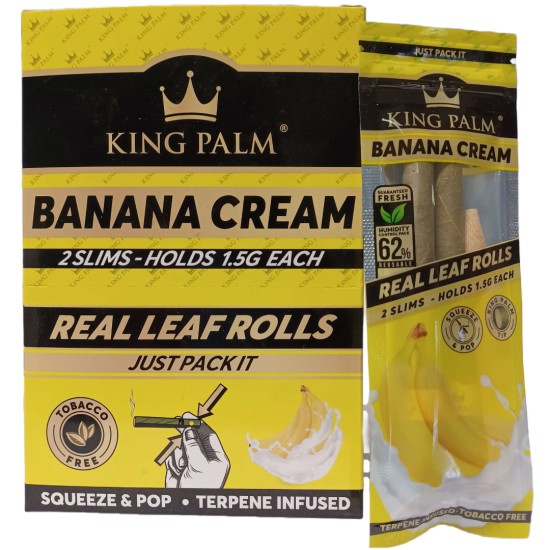 KING PALM BANANA CREAM 2 SLIM ROLLS 1.5G 20CT