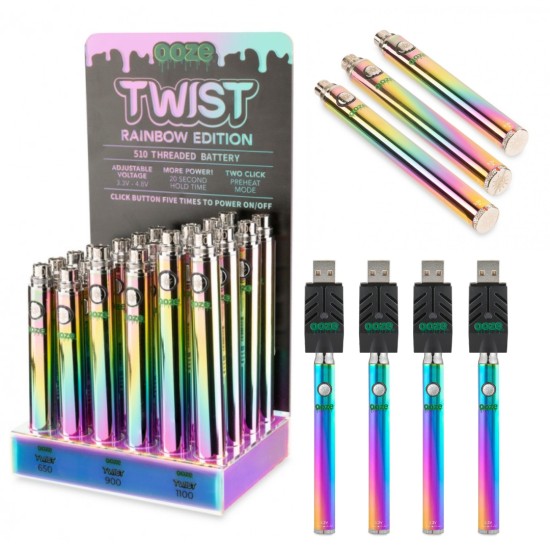 OOZE TWIST BATTERY RAINBOW EDITION DISPLAY 24CT