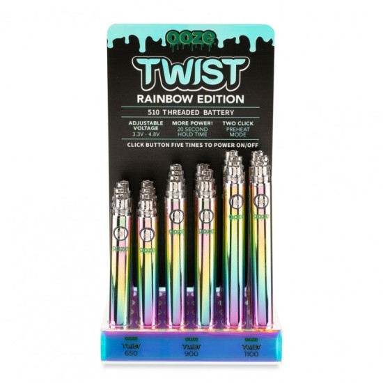 OOZE TWIST BATTERY RAINBOW EDITION DISPLAY 24CT