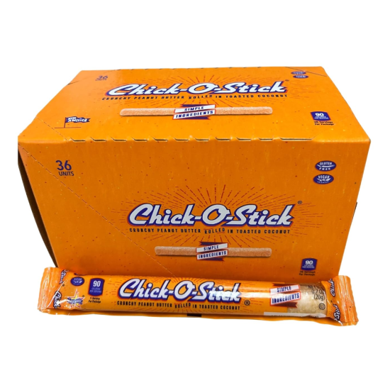 Chick-O-Stick Crunchy Peanut Butter Rolled In Toasted Coconut 36Pack