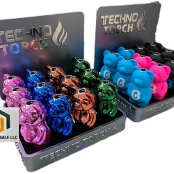 Techno Torch Metal Bear Lighter 12 Per Display