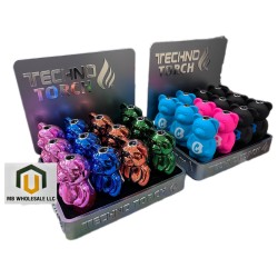 Techno Torch Metal Bear Lighter 12 Per Display