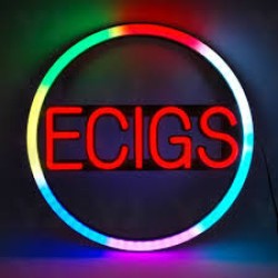 LED NEON SIGN ECIGS WITH REMOTE CONTROL, 1 SET, 16 X 16 IN