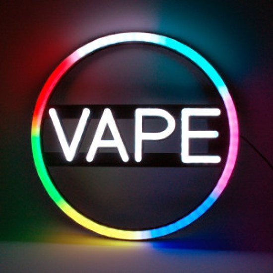 LED NEON SIGN VAPE WITH REMOTE CONTROL, 1 SET, 16 X 16 IN