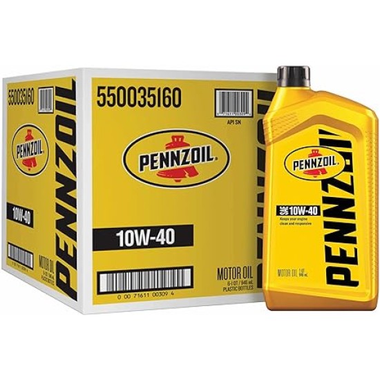 Pennzoil Conventional 10W-40 Motor Oil (1-Quart, Case of 6)