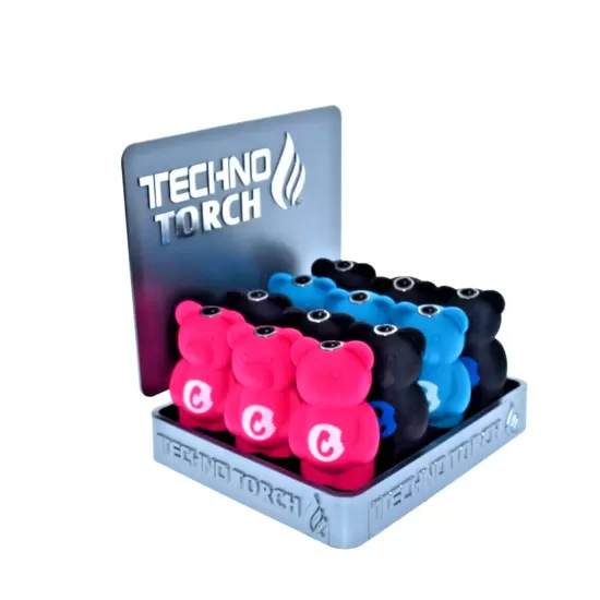 Techno Torch Metal Bear Lighter 12 Per Display