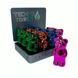 Techno Torch Metal Bear Lighter 12 Per Display